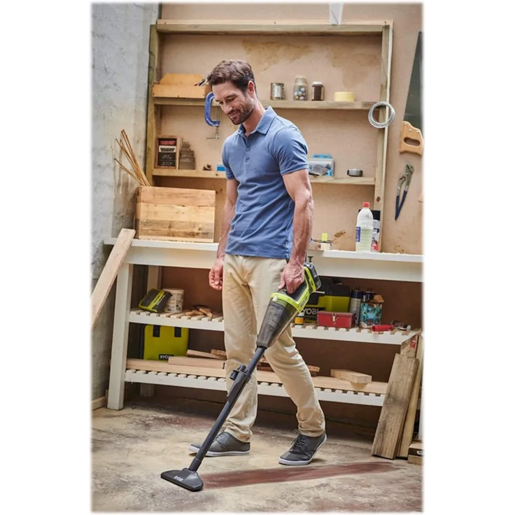 Ryobi R18HV-0 Akku-Handsauger 18V, Trockensauger mit arretierbarem Schalter für Dauerbetrieb, Schneller Filterwechsel, inkl. Fugendüse mit Bürstenaufsatz, GripZone, ohne Akku & Ladegerät – Bild 3