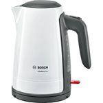 Bosch TWK6A011 ComfortLine kabelloser Wasserkocher, 1-Tassen-Funktion, große Öffnung, Überhitzungsschutz, entnehmbarer Kalkfilter, 1,7 L, 2400 W, weiß
