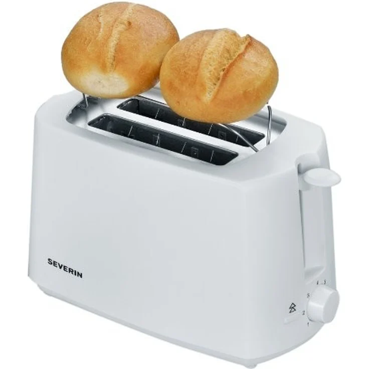 SEVERIN Automatik-Toaster, Inkl. Brötchen-Röstaufsatz, 2 Röstkammern, 700 W, AT 2288, Weiß – Bild 3