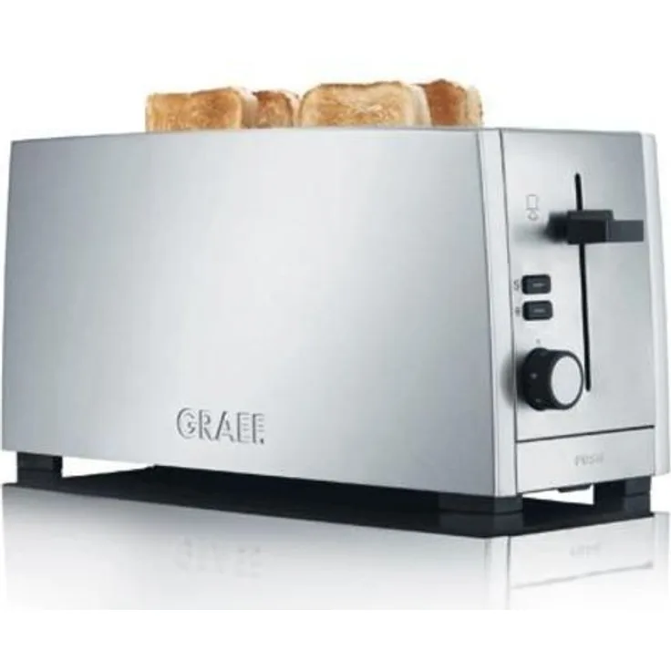 Gebr. Graef TO100EU 4 Scheiben Langschlitz Toaster, Edelstahl matt