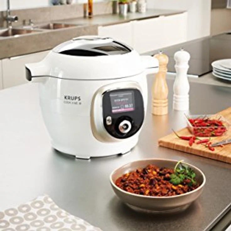 Krups CZ7101 Cook4Me+ Multikocher, 1200 Watt, elektrischer Schnellkochtopf, Garen unter Druck für schnelle und frische Gerichte, 6 Liter Fassungsvermögen, weiß-grau – Bild 10