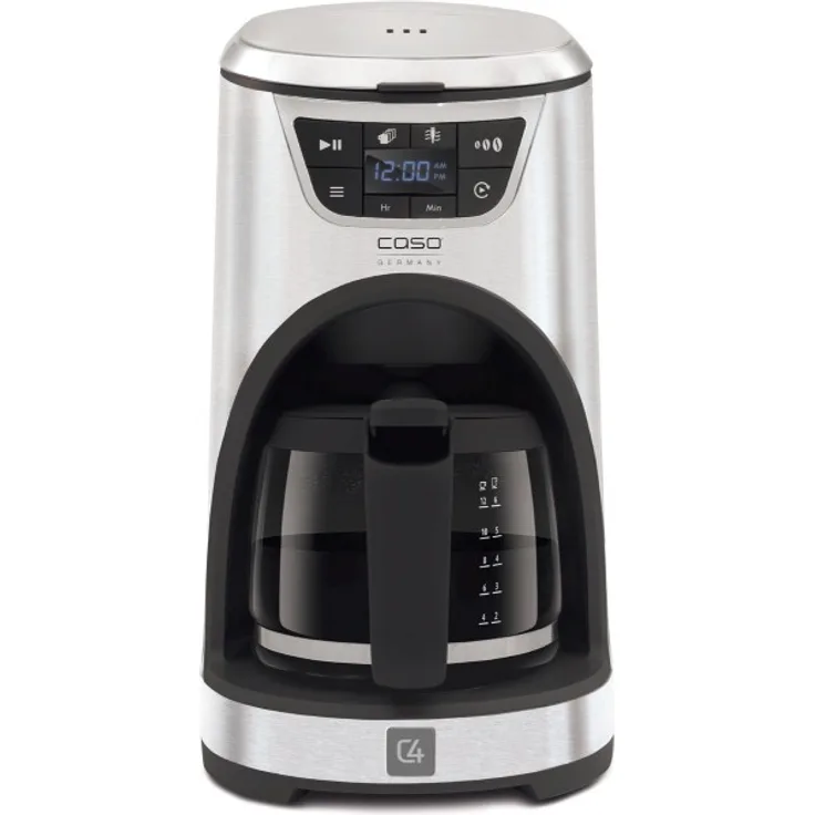 CASO NOVEA C4 Design Filter-Kaffeemaschine, 1000 Watt, Brühtemperatur ca. 96°C, für 12-6 Tassen, LED-Display