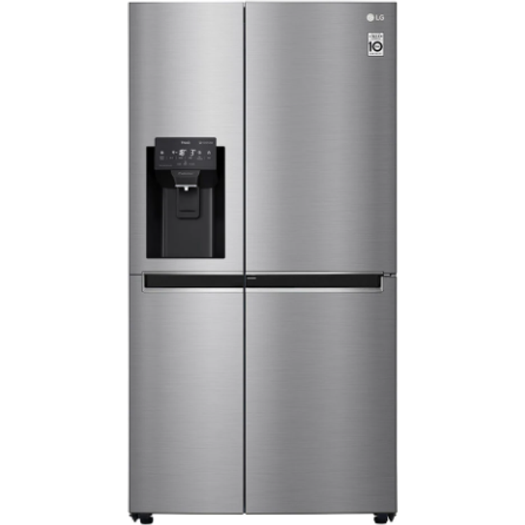 LG GSJ761PZEE Side-by-Side-Kühlschrank, freistehend, edelstahl, NoFrost, Schnellgefrieren, Wasserspender, Wassertank, Breite 91.2 cm