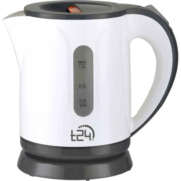 T24 Mini Wasserkocher Reisewasserkocher 0,8 Liter , 1100 Watt, weiß
