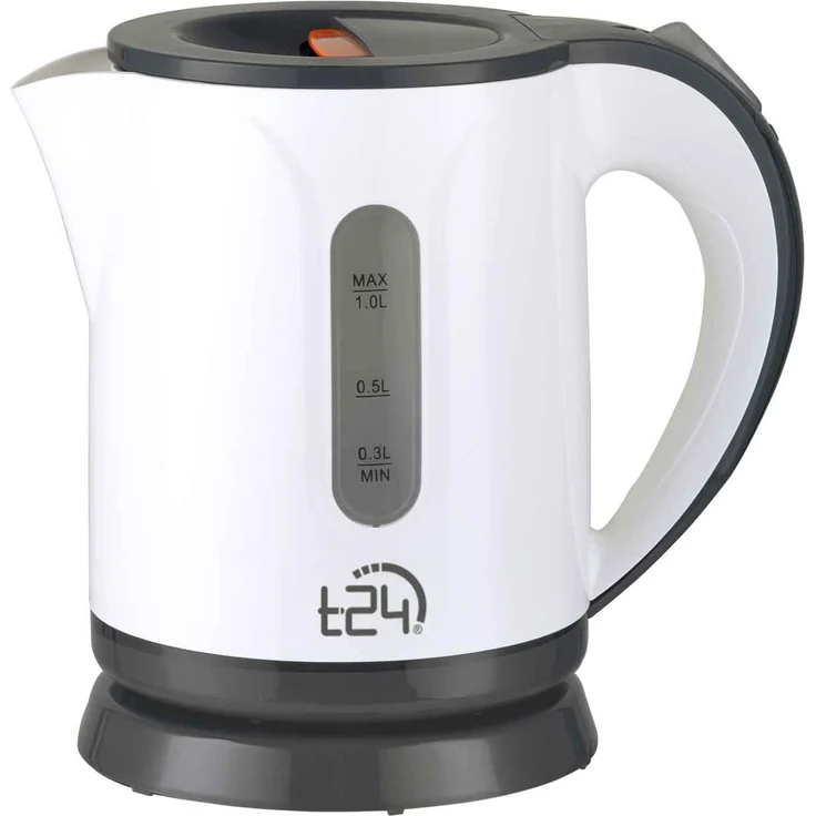 T24 Mini Wasserkocher Reisewasserkocher 0,8 Liter , 1100 Watt, weiß – Bild 1