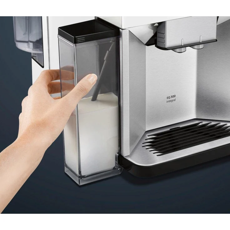 Siemens TQ507D02 EQ.500 integral Kaffeevollautomat, einfache Bedienung, integriertes Mahlwerk und Milchsystem, zwei Tassen gleichzeitig, 1.5, weiß – Bild 3