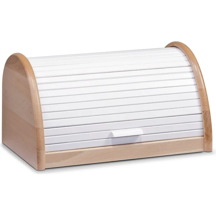 Zeller 20460 Rollbrotkasten, Buche, 39 x 25 x 21 cm, weiß