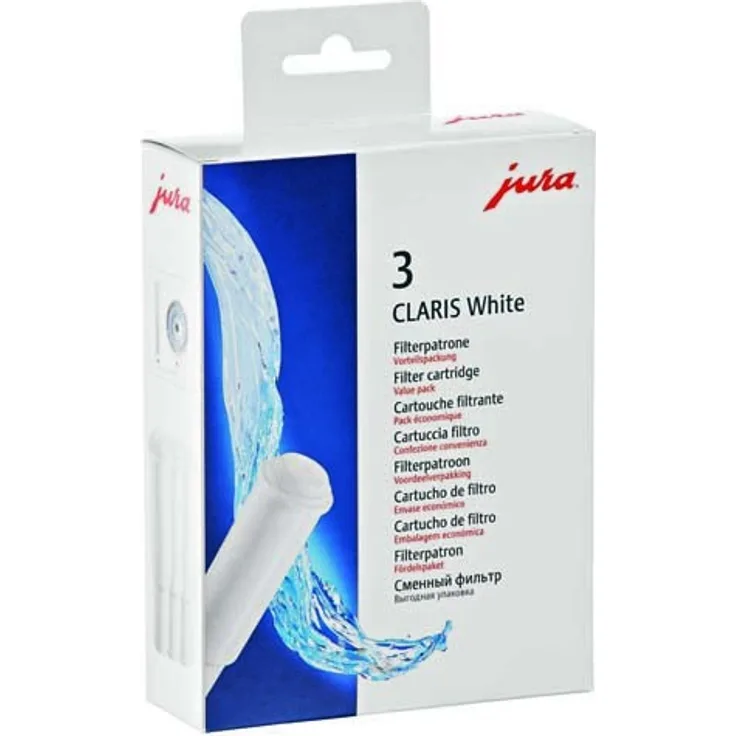 Jura 68739 Claris white Filter, Wasserfilter, kompatibel mit Jura Vollautomaten mit schwarzer Filterhalterung