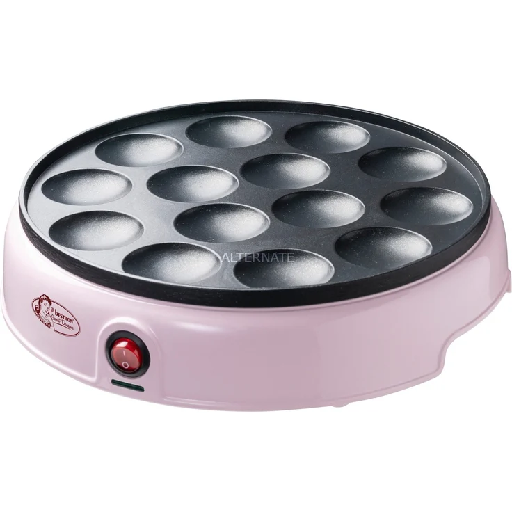 Bestron APFM700SDP Poffertjes Maker, 800W, Kontrollleuchte, antihaftbeschichtet, rosa – Bild 1