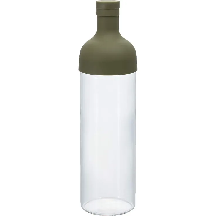 Hario Filter Bottle, Fib-75-OG, Kunststoff und Glas, olivgrün, 750 ml, 10 x 10 x 25 cm
