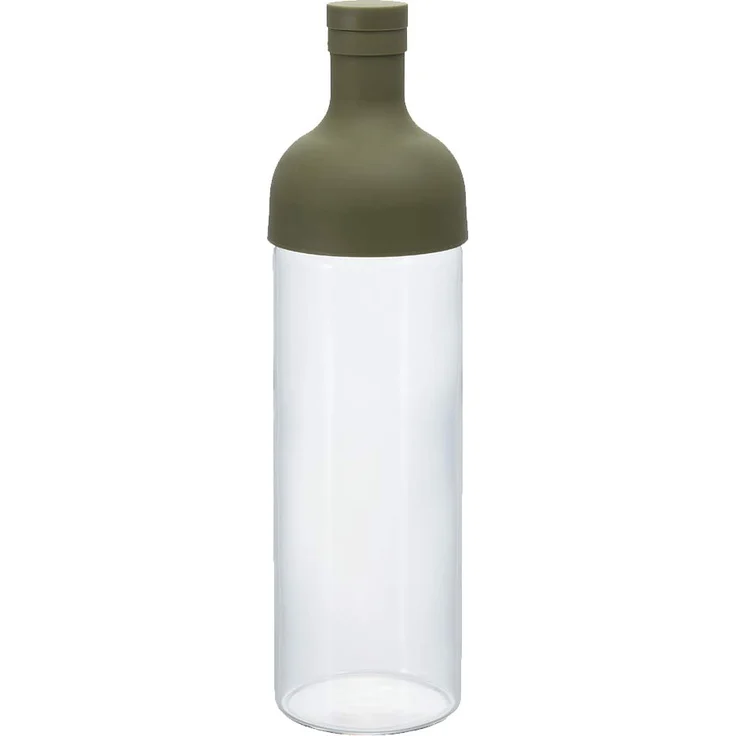 Hario Filter Bottle, Fib-75-OG, Kunststoff und Glas, olivgrün, 750 ml, 10 x 10 x 25 cm
