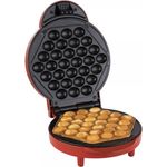 Korona Bubble-Waffelautomat, Waffelmaker, 18 cm, 1000 W, Backampel, wärmeisolierter Griff, Signalton, Anti-Rutsch-Füße, rot