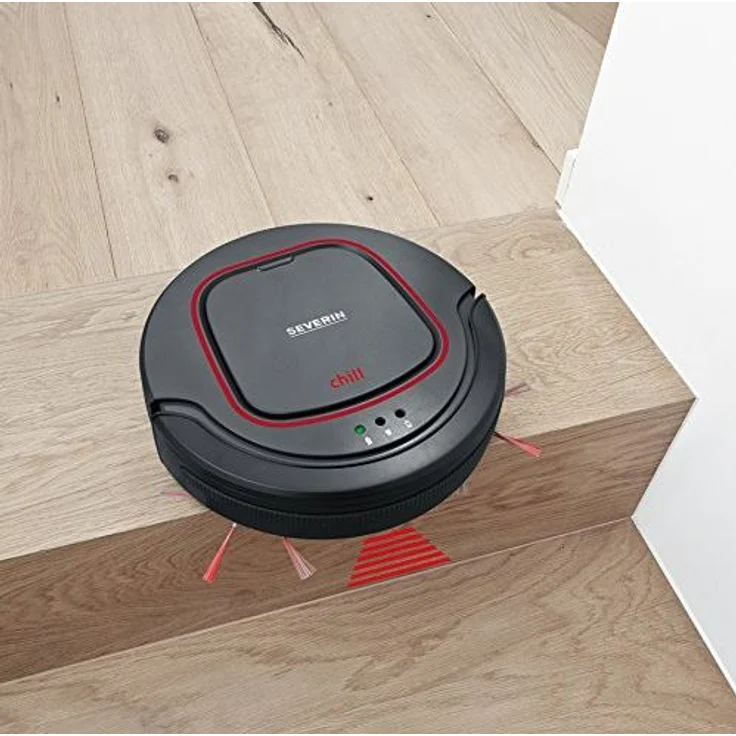 Severin RB 7025 chill Saugroboter, 90 min Akkubetrieb, Absturzsensoren, grau-rot-schwarz  – Bild 6