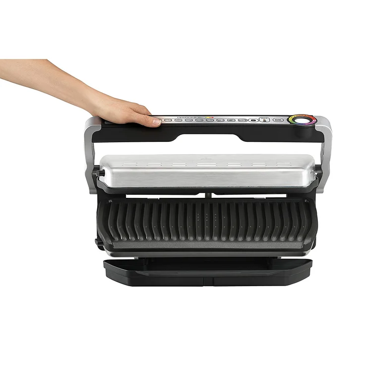 Tefal GC722D OptiGrill XL Kontaktgrill mit XL-Grillfläche, 2000W, mit zusätzlichen Temperaturstufen, automatische Anzeige des Garzustands, 9 voreingestellte Programme 40 cm x 20 cm, silber – Bild 6