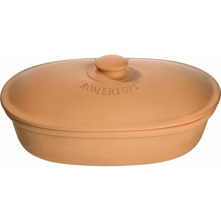 Römertopf Brottopf Keramik Brotkorb oval 40 x 28 x 20 cm – Bild 1