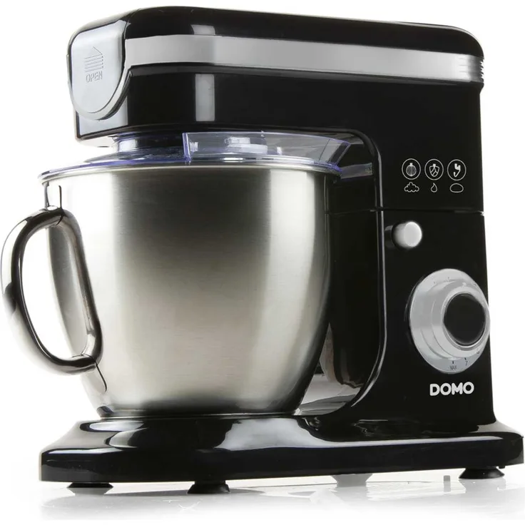Domo DO1023KR XL-Küchenmaschine, 6 Liter Fassungsvermögen, schwarz