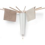 Foppapedretti Octopus Myhome Wäscheständer, Aluminium-PVC-Holz Buche, weiß, 112 x 112 x 121 cm