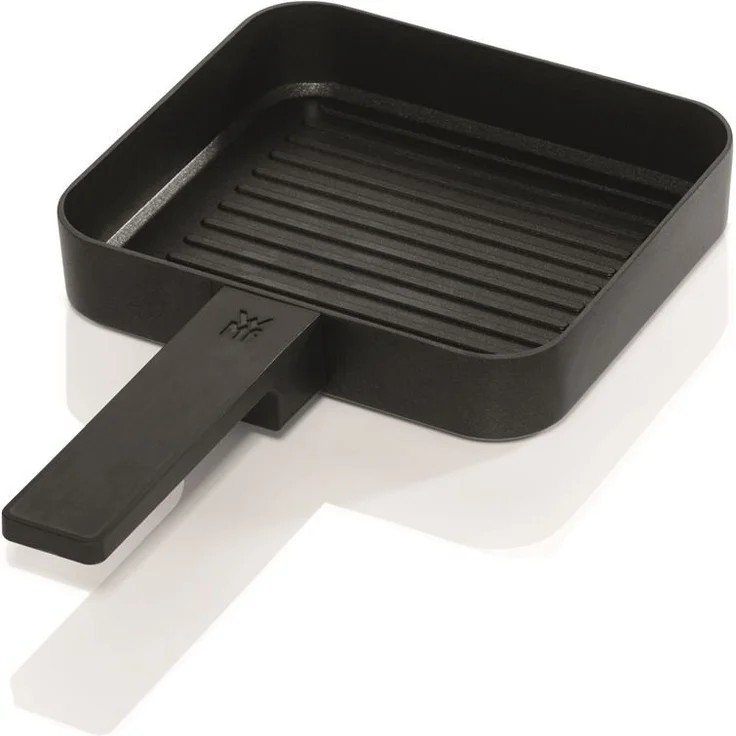 WMF KÜCHENminis Tischgrill für 2, Elektrogrill mit kompakter Grillfläche und variabler Temperatureinstellung, 1000 W, flache & gerippte Grillfläche, 35,5 x 12,3 cm, edelstahl, schwarz – Bild 7