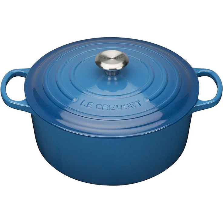 Le Creuset Signature Gusseisen-Bräter mit Deckel, Ø 24 cm, Rund, Für alle Herdarten und Induktion geeignet, Volumen: 4,2 l, Marseille – Bild 1