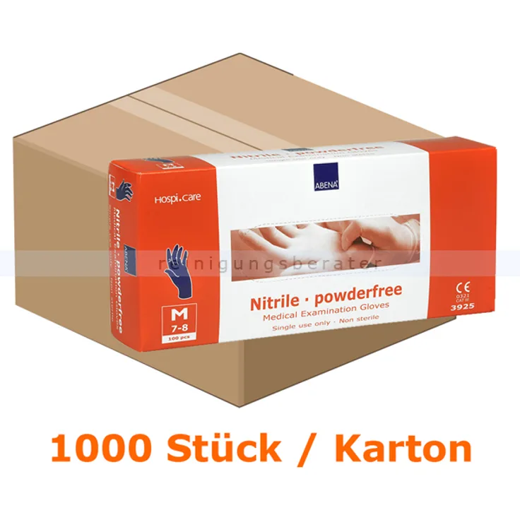 Abena Einmalhandschuhe aus Nitril 30 cm lang blau M Karton