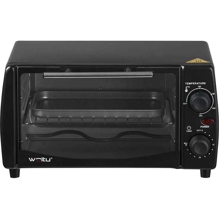Woltu Mini Backofen mit Backblech, 800 Watt, 12 Liter schwarz