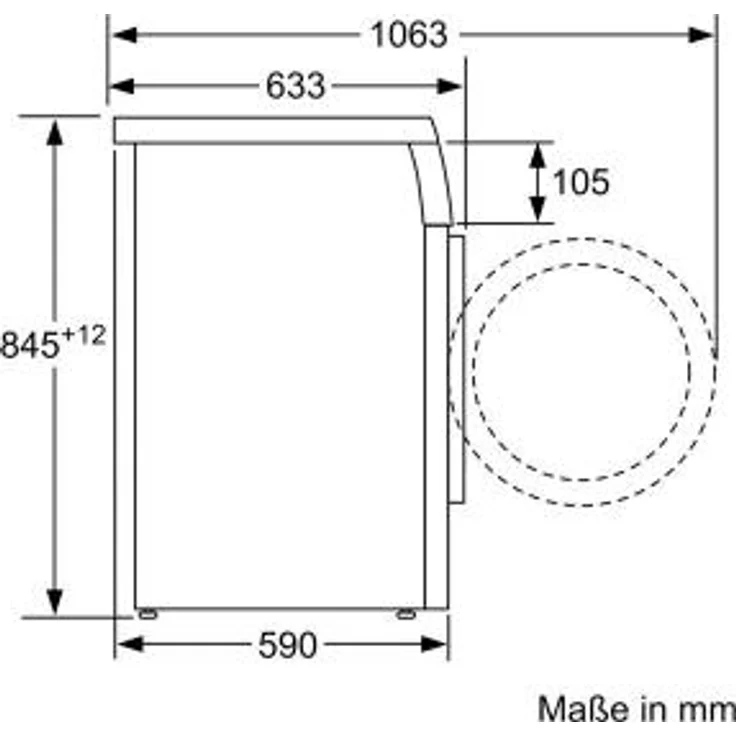 Siemens iQ500 WU14UT40, Frontlader-Waschmaschine, C, Fassungsvermögen 8 kg, Standgerät, Signal am Programmende, Drehwähler – Bild 7