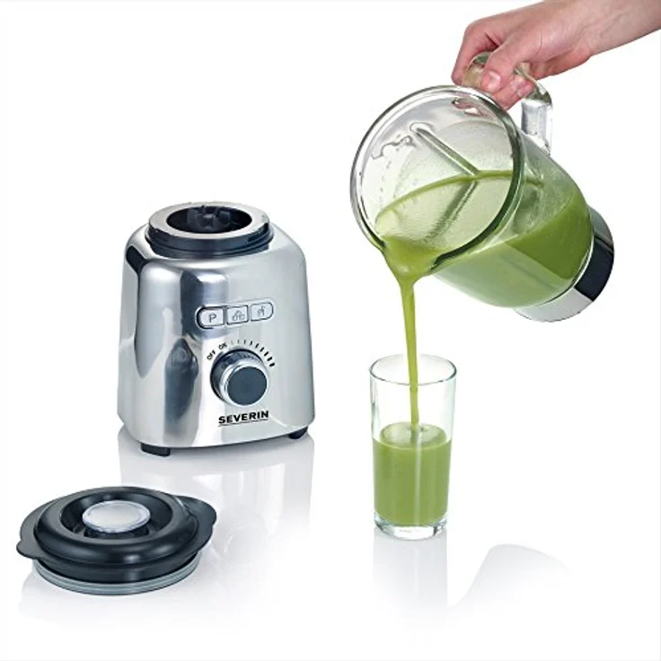 SEVERIN Standmixer mit Glas-Mixbehälter, 1,5 L, ca. 1.000 W, SM 3710, Edelstahl-Schwarz  – Bild 7