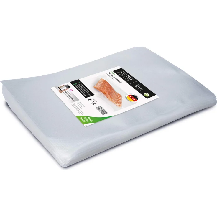 CASO Strukturbeutel 30 x 40 cm , 50 Beutel, für alle Balken Vakuumierer & Folienschweißgeräte, BPA-frei, stark & reißfest ca. 105Âµm, stabile Schweißnaht, Sous Vide geeignet – Bild 1