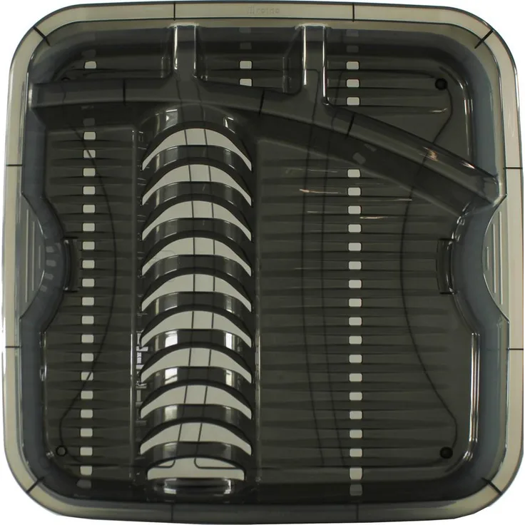 Rotho Geometric Geschirrabtropfer, Kunststoff (PP), anthrazit, 39.5 x 39.5 x 8 cm (LxBxH)