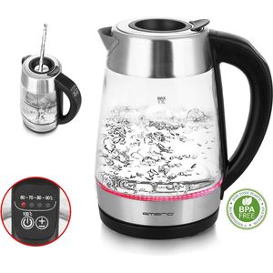 Bild für Emerio WK-122227 Glas Wasserkocher mit SMART EASY FILL Funktion, Temperaturwahl (60°C-70°C-80°C-90°C-100°C)