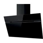 Elica STRIPE BL/A/90, Motorhaube, Kamin abgewinkelt, Breite: 89.8 cm, Tiefe: 32.6 cm, Absaugung und Rückführung (mit zusätzlichem Rückführungsset), Schwarzes Glas