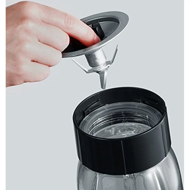 SEVERIN Multimixer SM 3737 mit Smoothie Mix & Go (Inkl. 1 L Mixbehälter und 600 ml Trinkbecher mit Deckel, ca. 500 W) edelstahl-schwarz – Bild 13