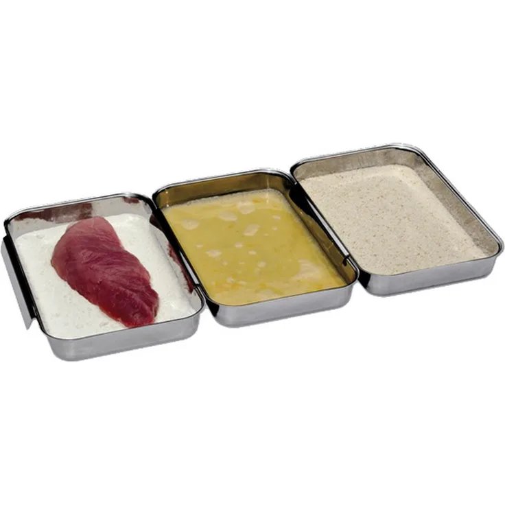 chg 3318-00 Panier-Set, 3-tlg. in Profi Edelstahl-Qualität, spülmaschinengeeignet, jeweils 23,0 cm x 15,0 x 3,0 cm, leichte Handhabung, stapelbar