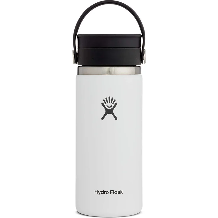 Hydro Flask Reise-Kaffeeflasche , Edelstahl und vakuumisoliert, große Öffnung mit auslaufsicherem Flex Sip-Deckel, White, 473 ml (16 oz) – Bild 1
