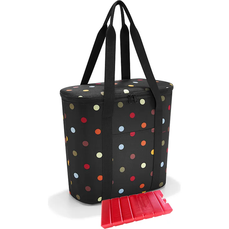 reisenthel Kühltasche Picknicktasche thermoshopper Isotasche mit Zugabe Kühlakku, 15 Liter, Polyester, isoliert, dots