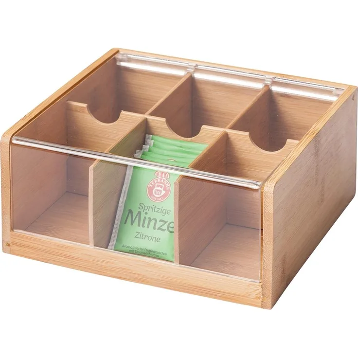 Kesper Teebox, Holz, braun, 22 x 21 x 9.5 cm