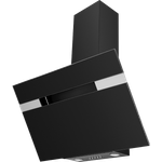 Amica Straight Black KH 17403 S, Motorhaube, Kamin abgewinkelt, Breite: 90 cm, Tiefe: 37.5 cm, Absaugung und Rückführung (mit zusätzlichem Rückführungsset), Schwarzes Glas