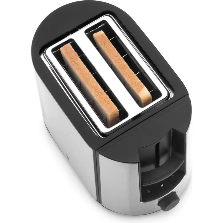WMF Bueno Pro Toaster, 870 W, Doppelschlitz, Brötchenaufsatz, 6 Bräunungsstufen, Edelstahl, silber-schwarz – Bild 4
