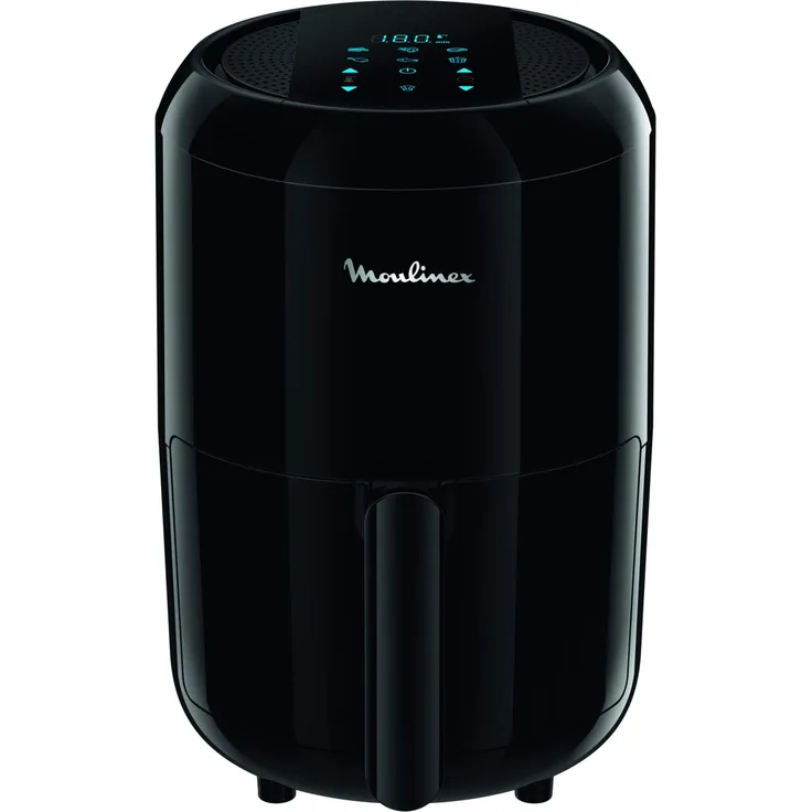 Moulinex EZ3018 Easy Fry Compact Precision, Elektrische Fritteuse, Zubereitungen mit wenig oder ohne Öl, ultra-kompakte Größe, 6 voreingestellte Modi, Kapazität 1,6L, Touchscreen Display, Schwarz