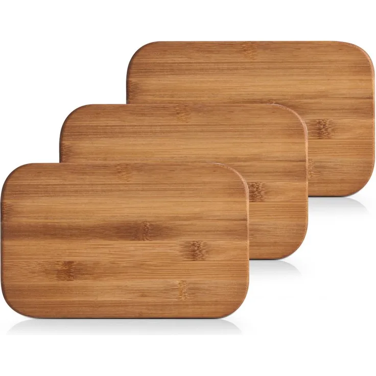 Zeller 25260 Schneidebrettchen 3-er Set 22 x 14 x 0.8 cm, Bamboo