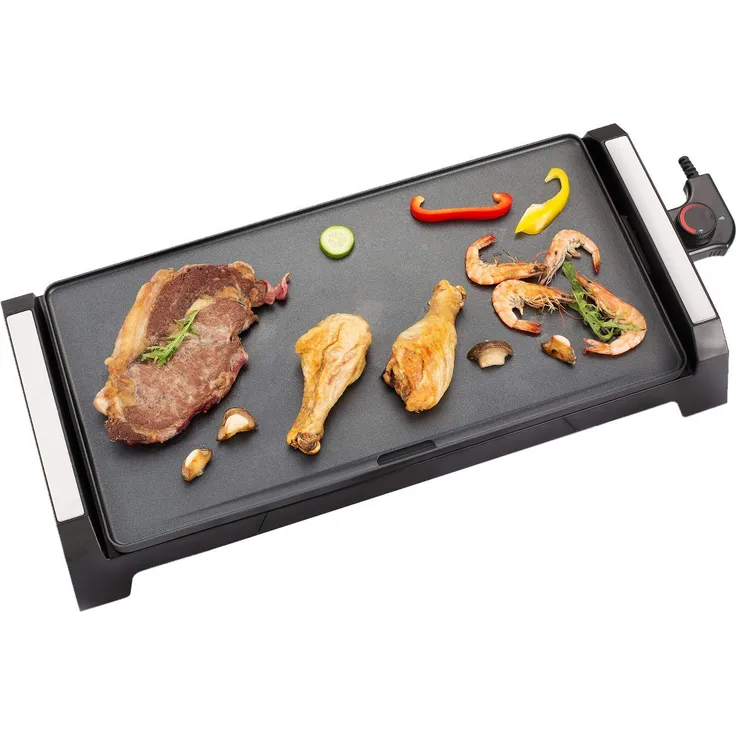 Senya SYCK-G021 Elektrische Plancha Time, XL, 6 bis 8 Personen, Antihaftbeschichtung, 2200 W, Schwarz