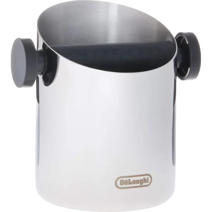 De'Longhi DLSC059 Abschlagbehälter, für Espresso Siebträger, Kaffeesatz Abschlagbox, Kaffeemaschinen Zubehör für den Barista Zuhause, Abklopfbehälter aus Edelstahl