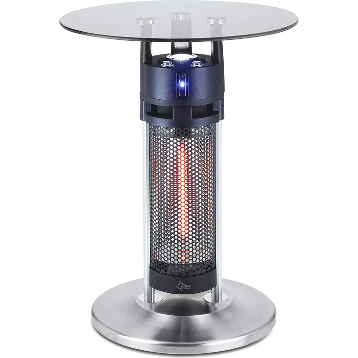 Suntec Wellness 15557 Heat Patio 1200 glass table 65 cm Bistrotisch-Carbonheizstrahler, Heizstrahler