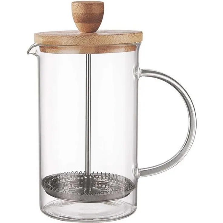 BUTLERS Kaffeebereiter BLACK BEAUTY, Borosilikatglas, Bambus, Edelstahl