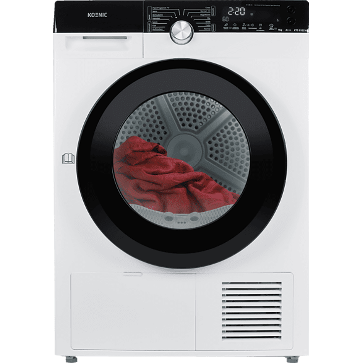 Koenic KTD 9322 A3, Wärmepumpentrockner, A+++, Fassungsvermögen 9 kg, Standgerät, Breite 60 cm, Feuchtigkeitssensor, Knitterschutz – Bild 1