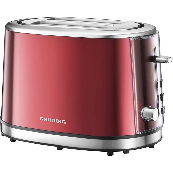 Grundig TA 6330 Toaster Red Sense, Doppelschlitztoaster, 850W, 6 Bräunungsstufen, rot – Bild 1