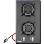 Phönix Domino Gaskochfeld Glas Gaskocher 2 flammig Kochfeld Autark Propan- Edrgas