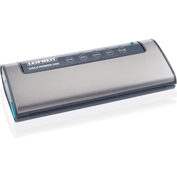Leifheit Vakuumiergerät Vacu Power 500, Vakuumierer mit doppelter Schweißnaht, Lebensmittel bleiben 5x länger frisch, ideal zum Sous-Vide-Garen, Folienschweißgerät inkl. 10 Vakuumierbeuteln 20x30cm – Bild 1