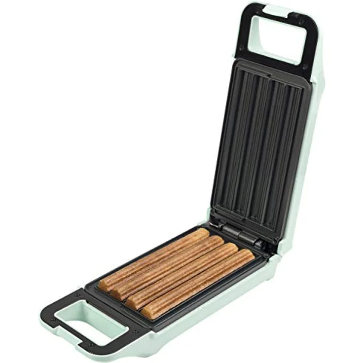 Bestron Churros Maker, Waffeleisen für bis zu 4 Churros, Retro Design, 700 Watt, Sweet Dreams, Mint