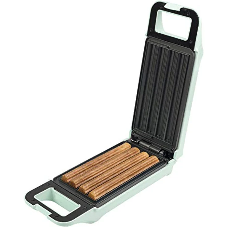 Bestron Churros Maker, Waffeleisen für bis zu 4 Churros, Retro Design, 700 Watt, Sweet Dreams, Mint